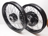 77 Yamaha XS650 D Front & Rear wheel Rims Cafe Bobber Wheels New Spokes Black
