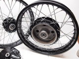 Honda CB750 Front & Rear Cafe wheels Rims and Brake Plate Powdercoated Black