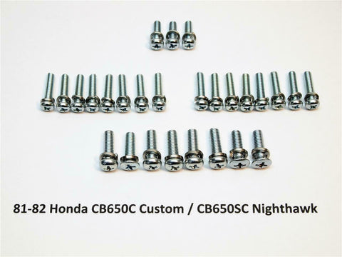 81-82 Honda CB650C Custom CB650 SC Nighthawk Carburetor Screw Kit