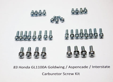83 GL1100A Honda Goldwing Aspencade Interstate Carburetor Screw Kit