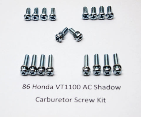 86 Honda VT1100 AC Shadow Carburetor Screw Kit