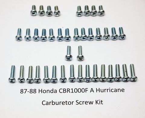 87-88 Honda CBR1000F A Hurricane Carburetor Screw Kit