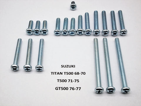 Suzuki Titan T500 GT500 Engine Side Covers Crankcase Phillips Screw Kit